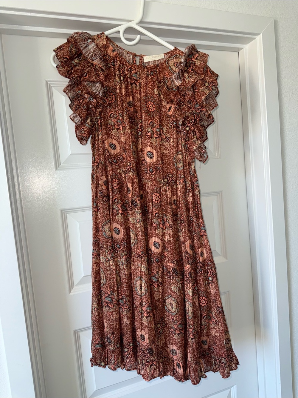 NWT Ulla Johnson Brown Rosebud Floral Adele Ruffle Dress size 2 and 6 $495